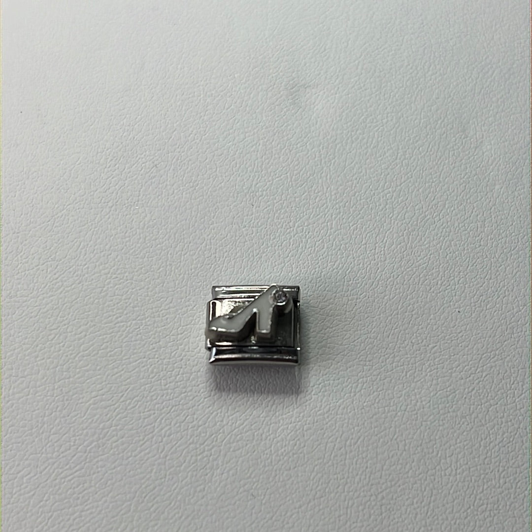 White High Heel Shoe Italian Link Charm