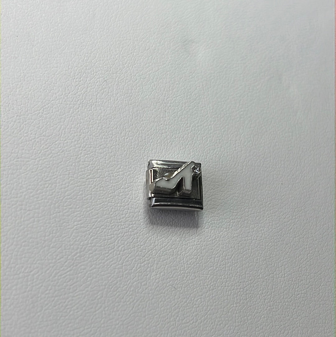White High Heel Shoe Italian Link Charm