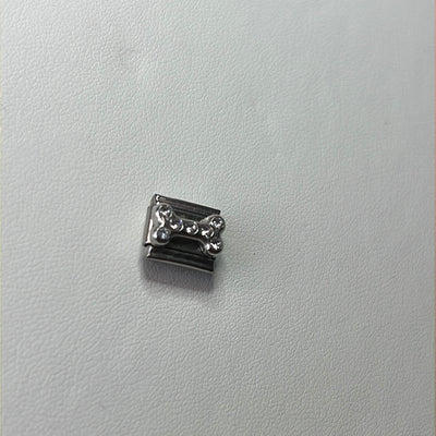 Cz Bone Italian Link Charm