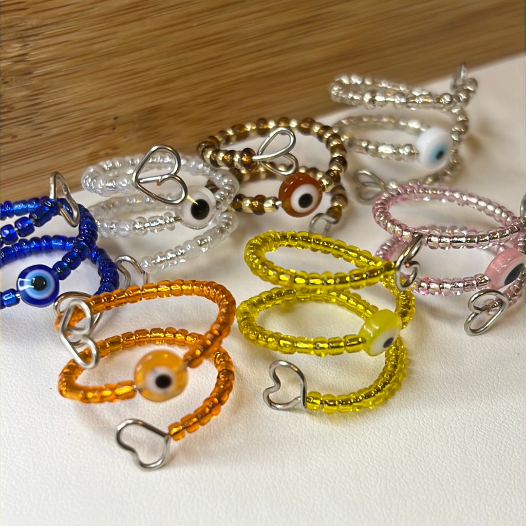 Adjustable Evil Eye Beads Rings