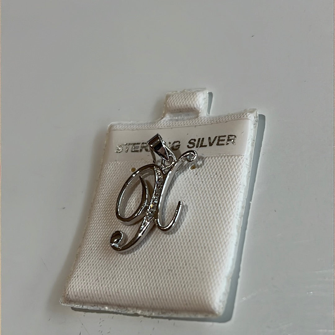 Letter X Cz Pendant