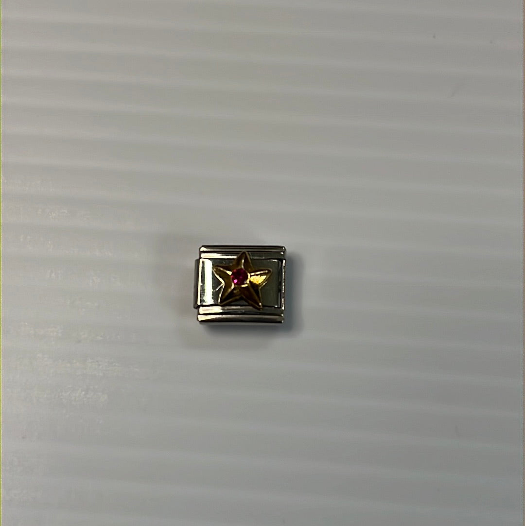 Star Cz Italian Link Charm