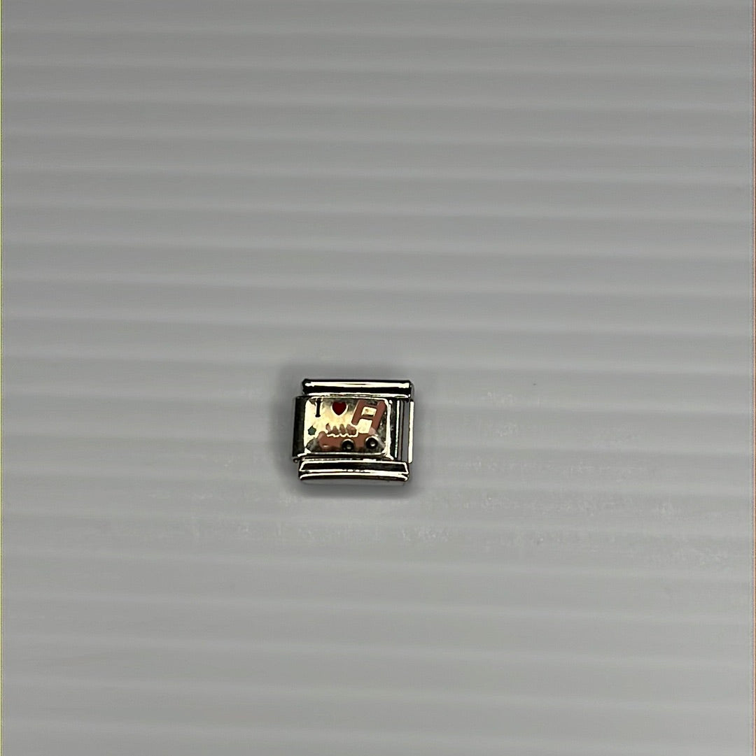 Pink Lawn Mower Italian Link Charm