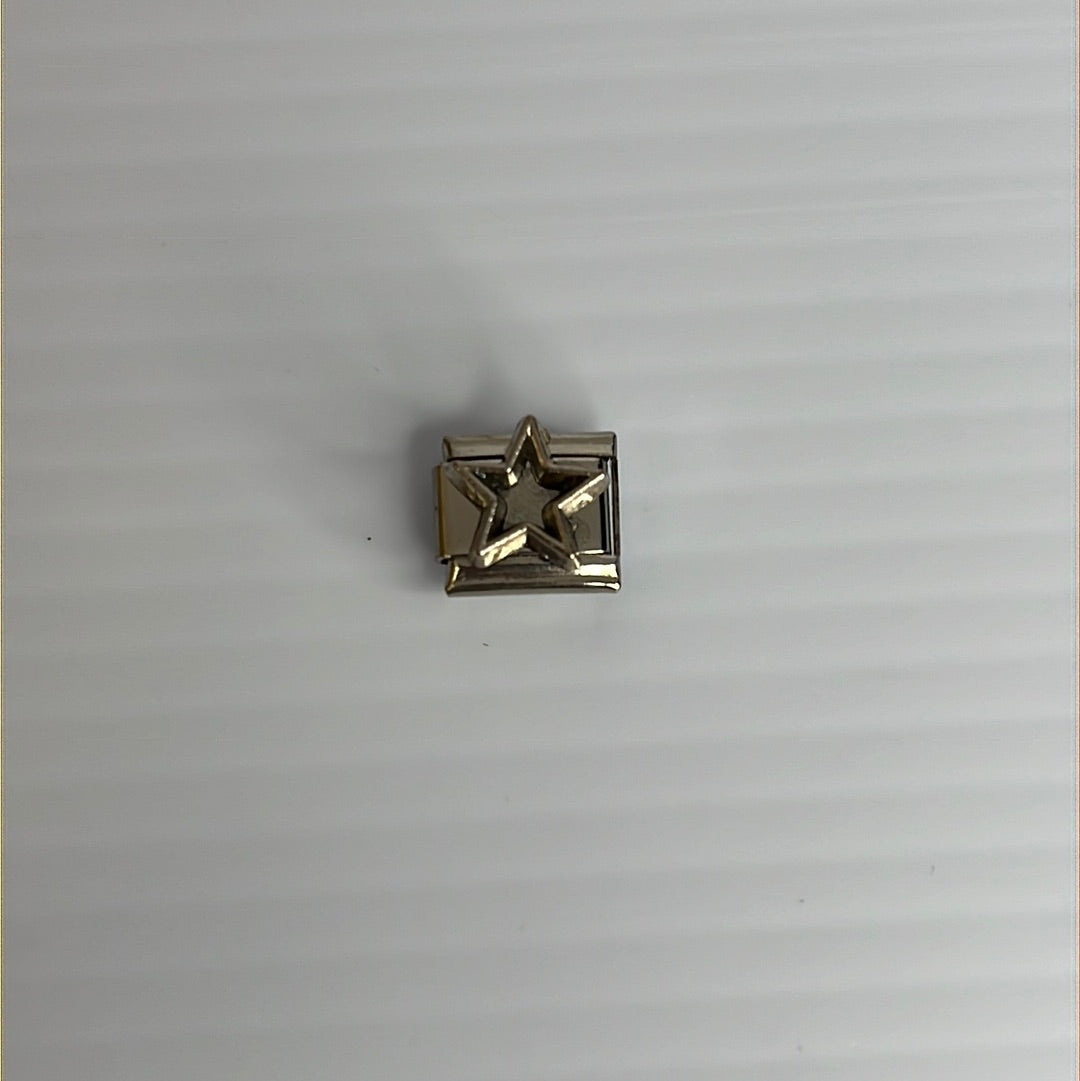 Stamped Star Italian Link Charm