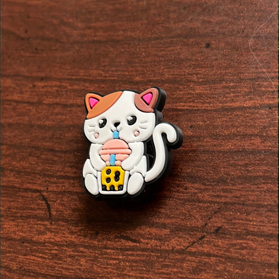 Cat With Boba Tea Charm