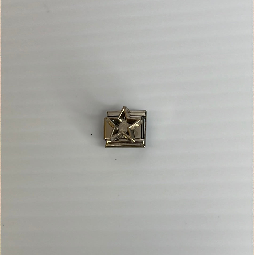 Stamped Star Italian Link Charm