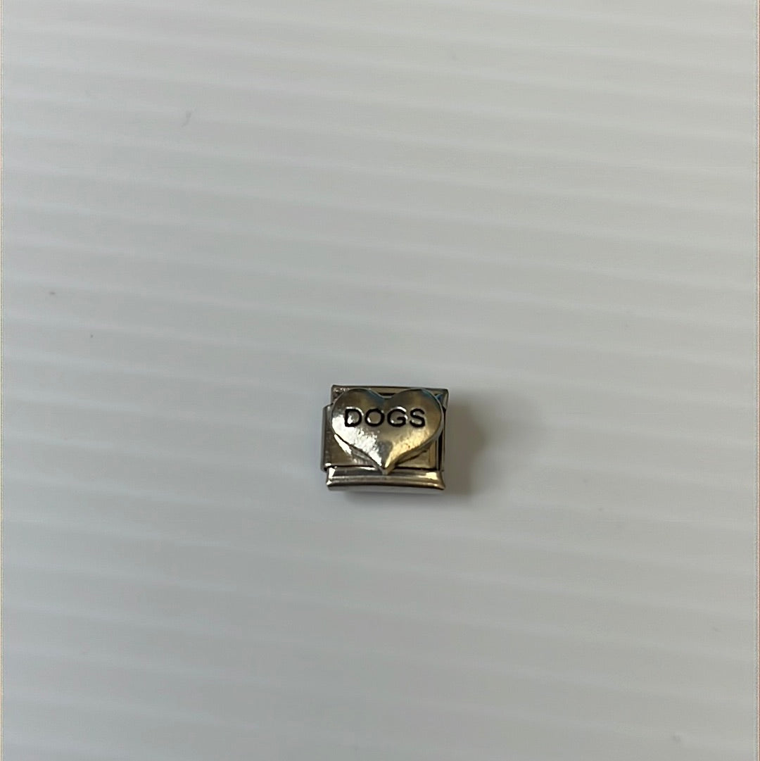 Dogs Heart Italian Link Charm