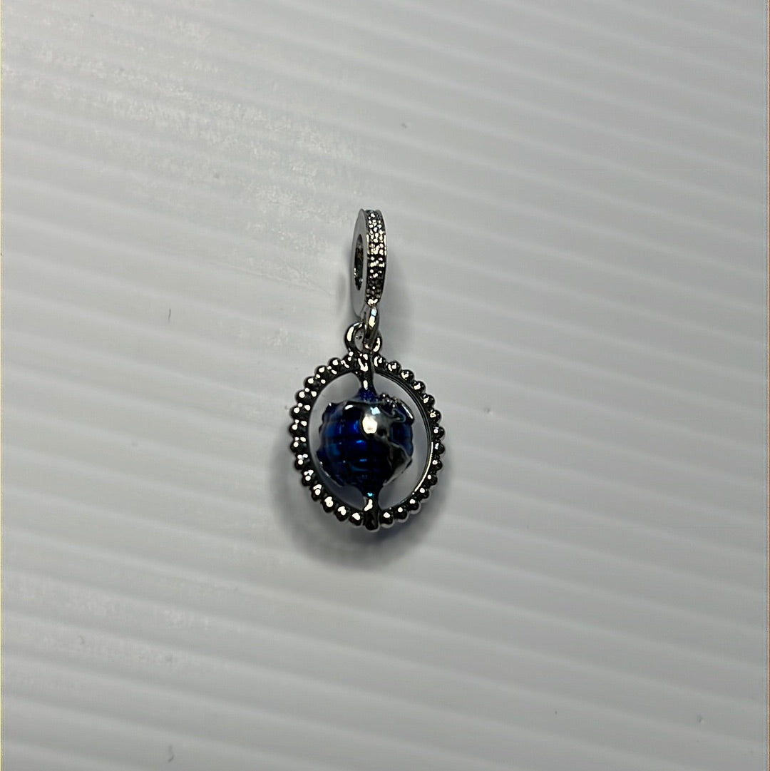 Globe Enamel Dangle Charm