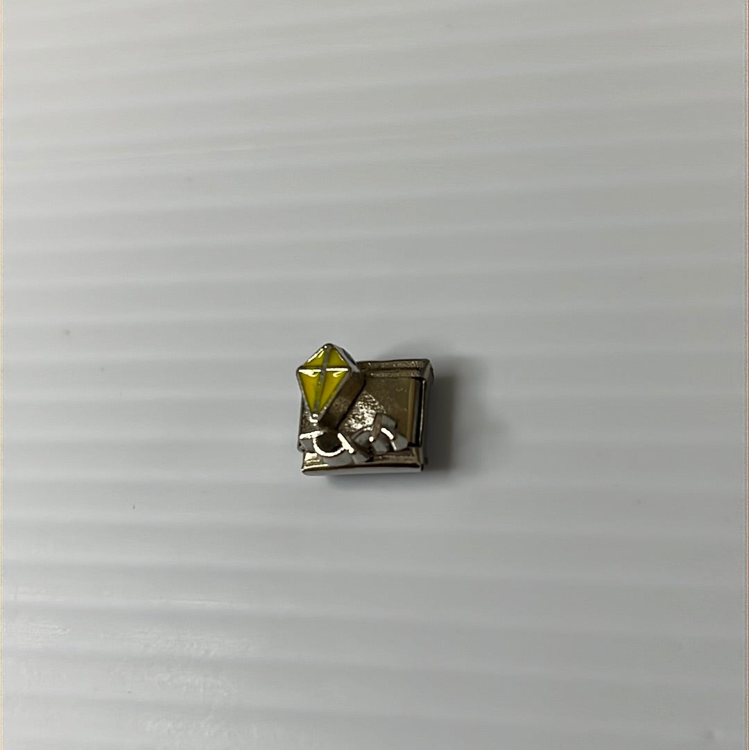 Yellow Kite Italian Link Charm