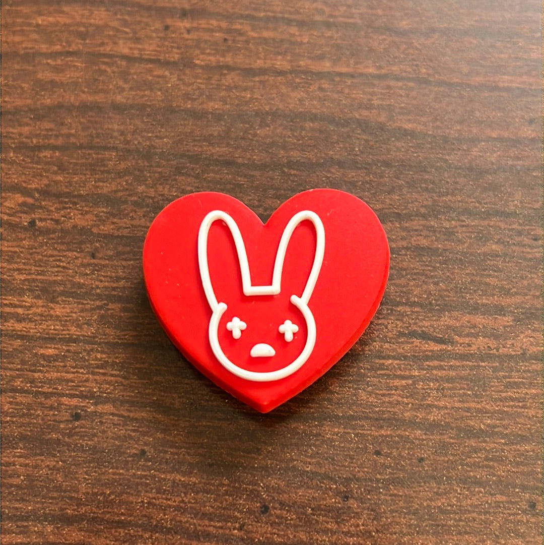 Bad Bunny Red Heart Charm