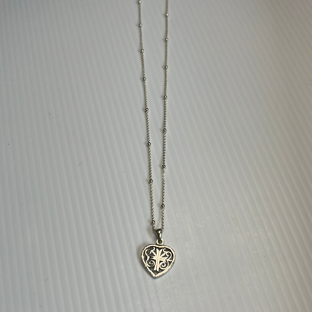 Celtic Cross Heart Pendant Necklace
