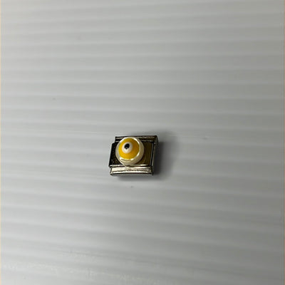 Yellow Evil Eye Italian Link Charm