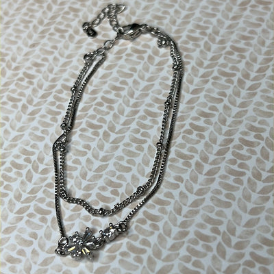 Cz Flower Double Bracelet