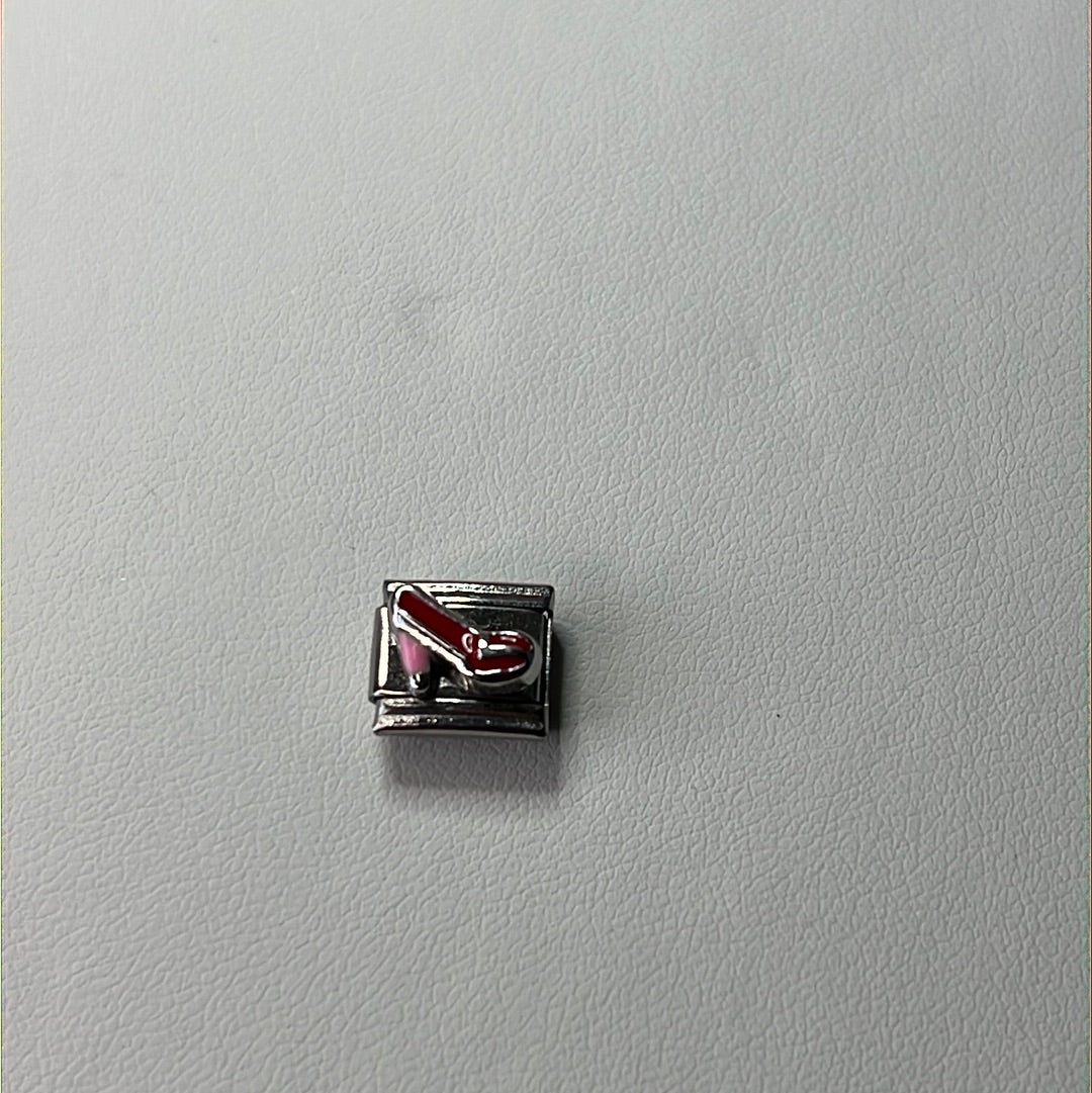 Red High Heel Shoe Italian Link Charm