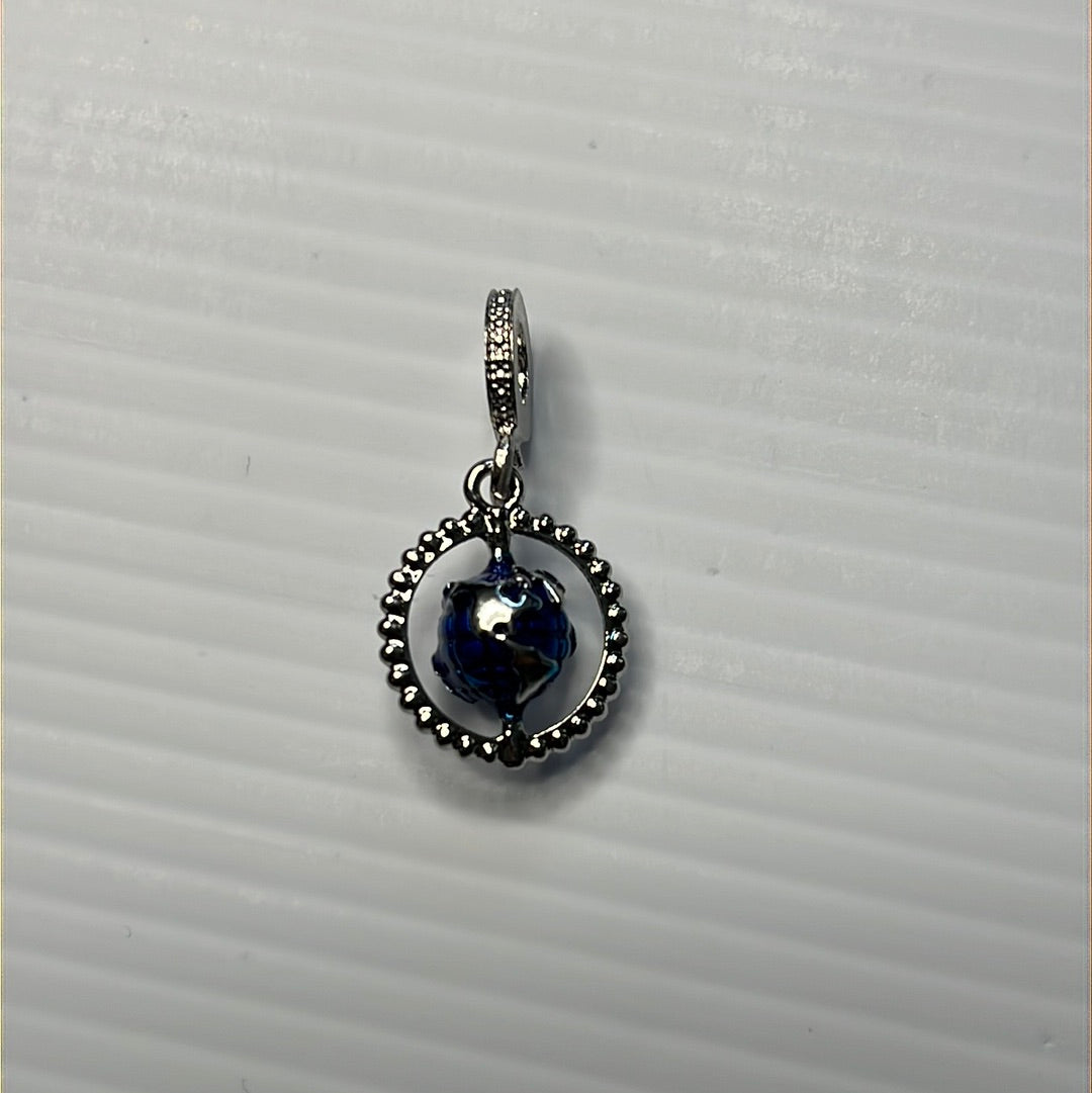 Globe Enamel Dangle Charm