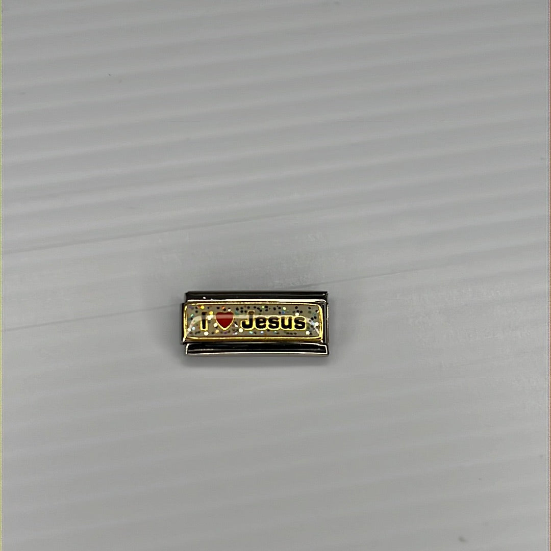 I Love Jesus Italian Link Charm