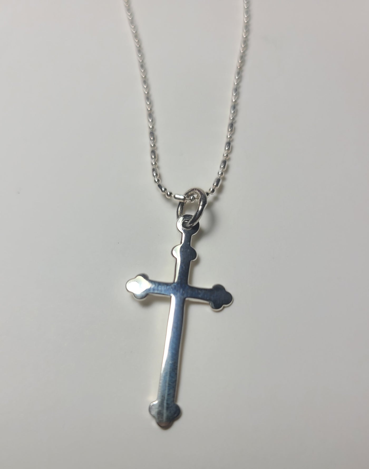 Flat Cross Pendant Necklace in Sterling Silver .925
