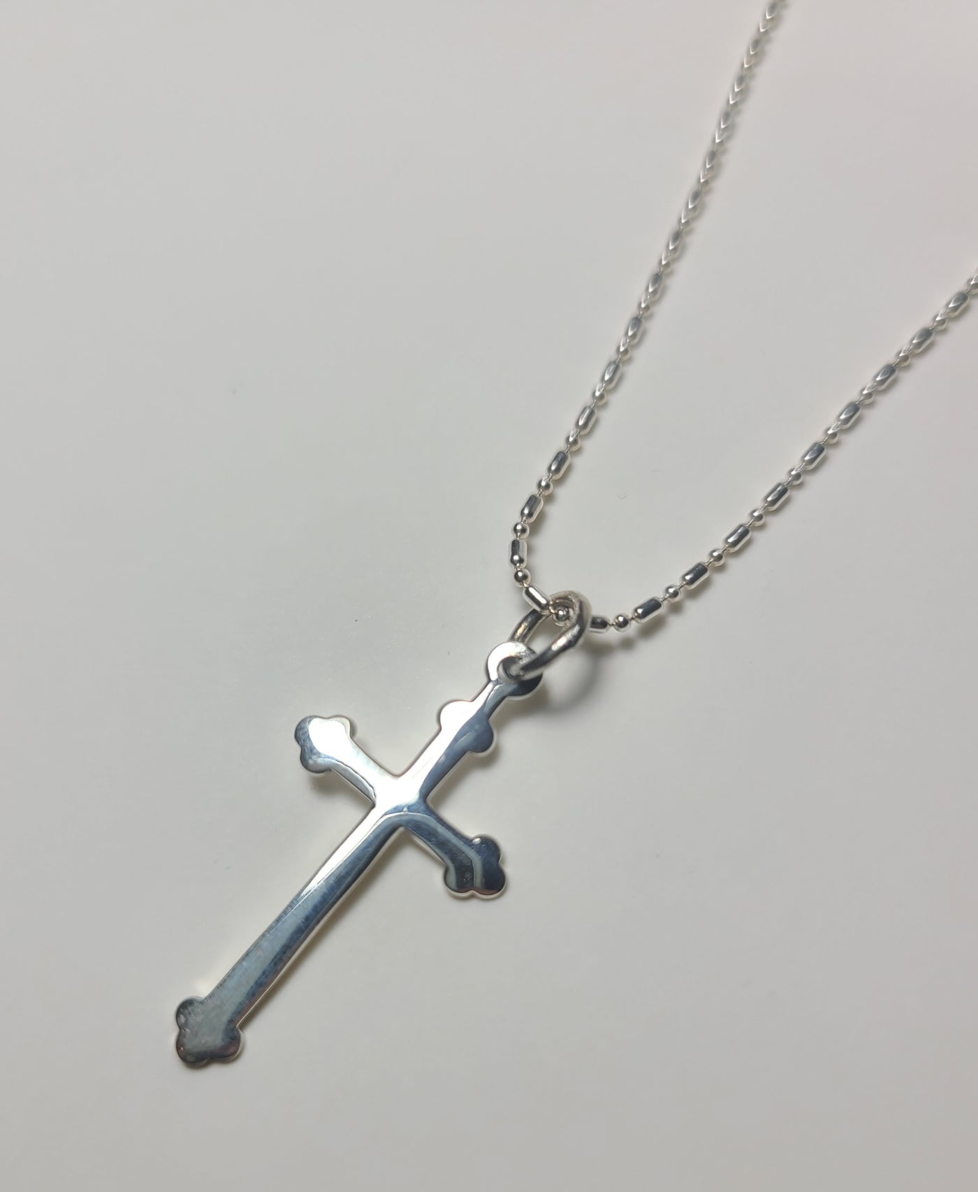 Flat Cross Pendant Necklace in Sterling Silver .925