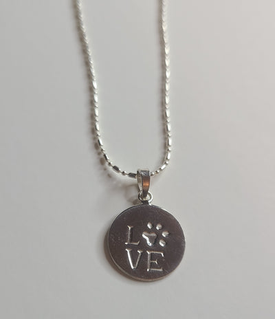 Love Pet Paw Pendant Necklace 
