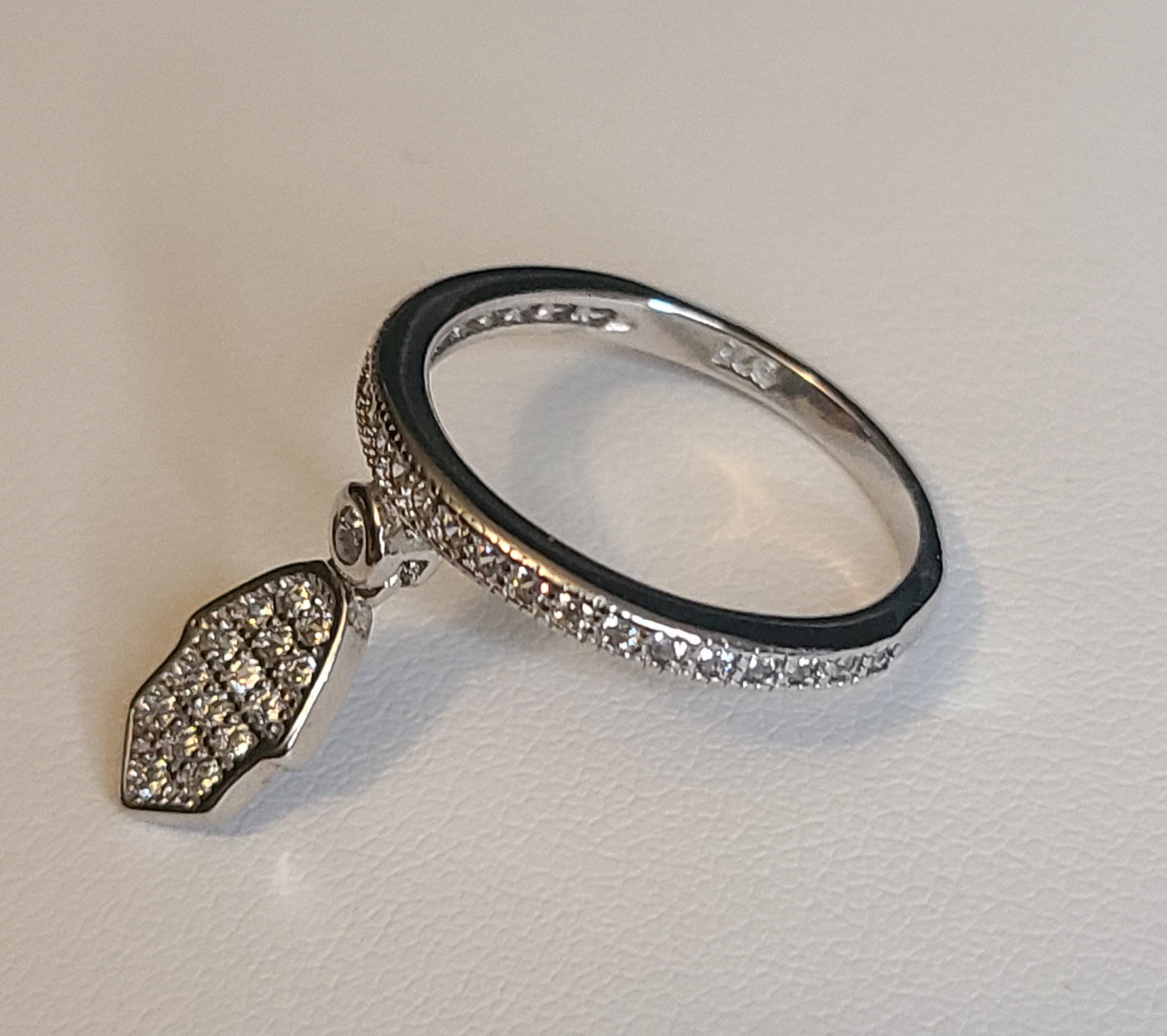 Hamsa dangle Cz Ring