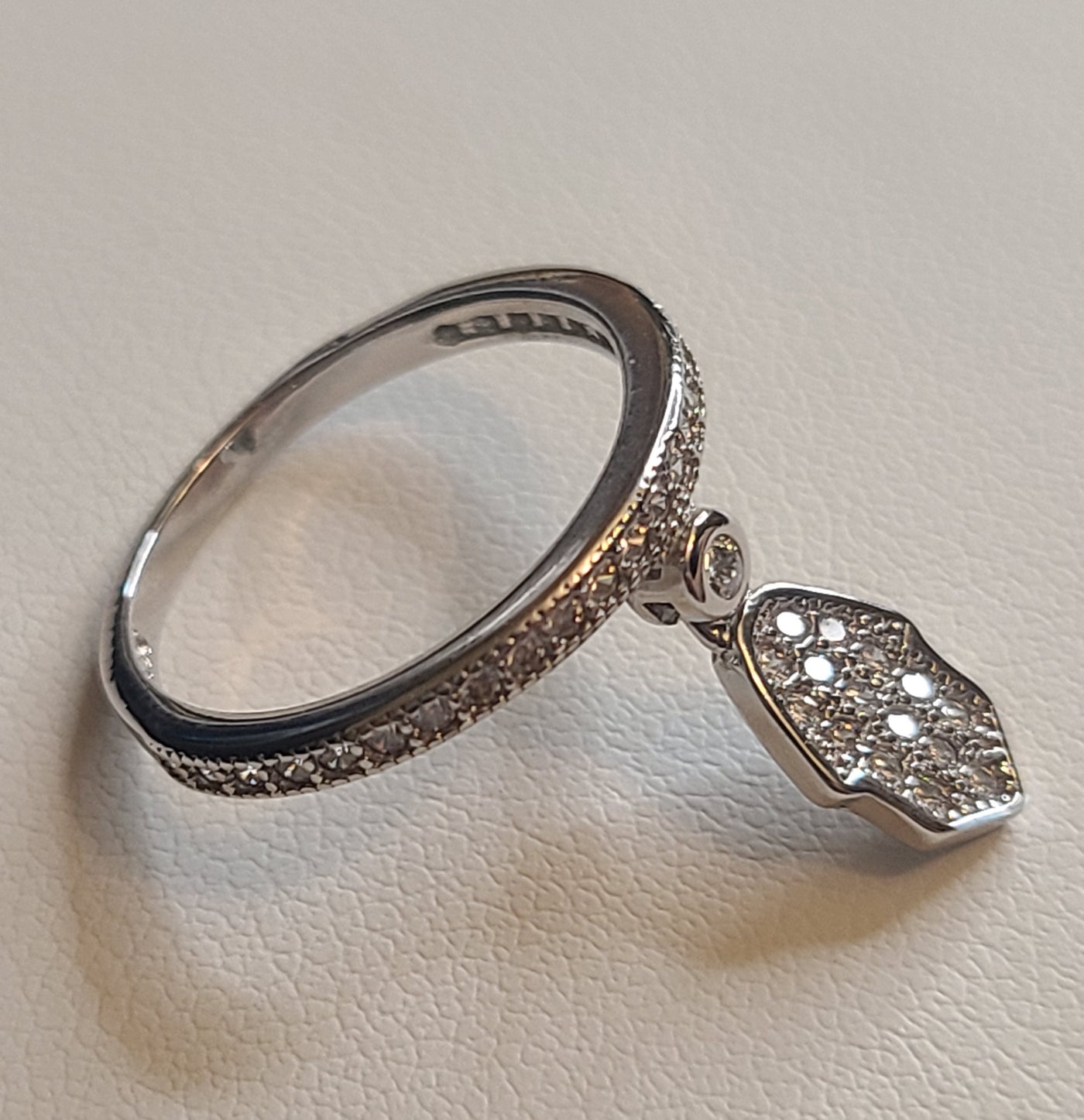 Hamsa dangle Cz Ring
