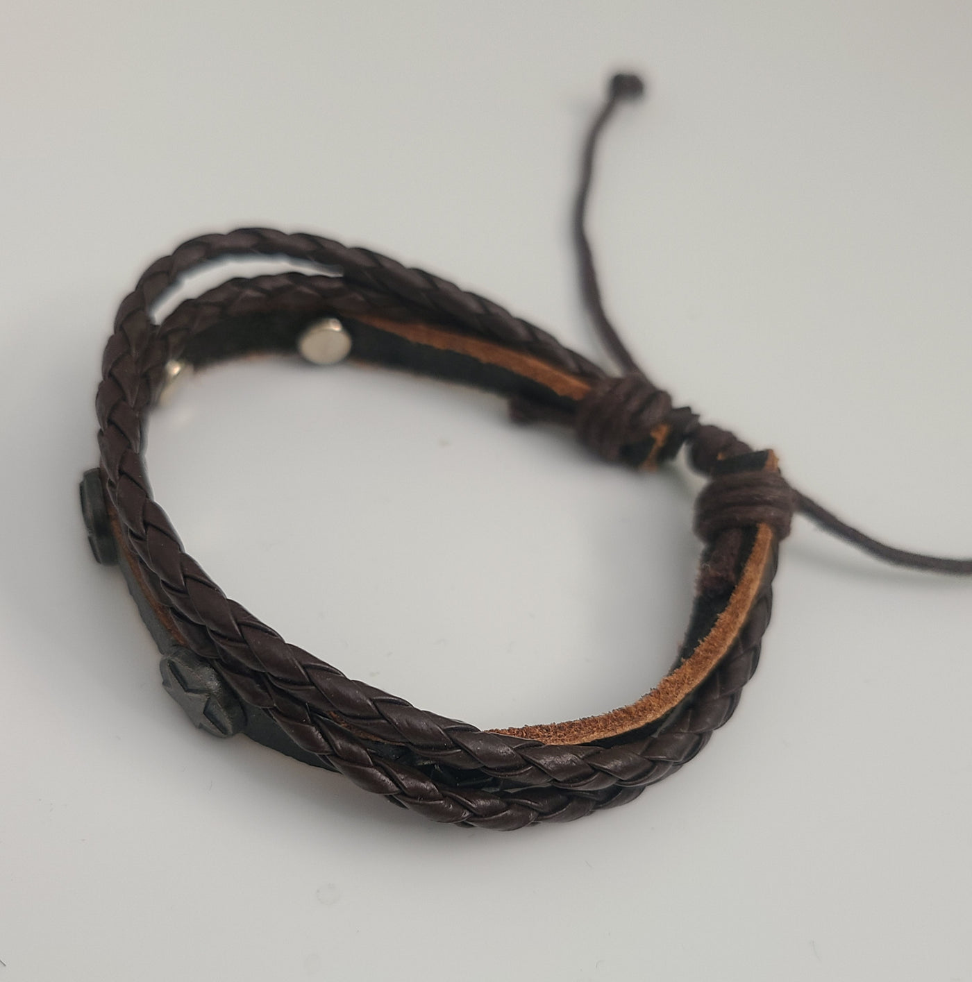 Star Light Brown Leather Bracelet