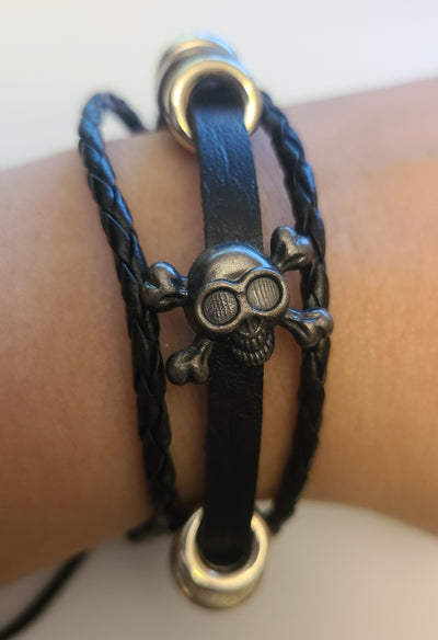 Skull Leather Bracelet