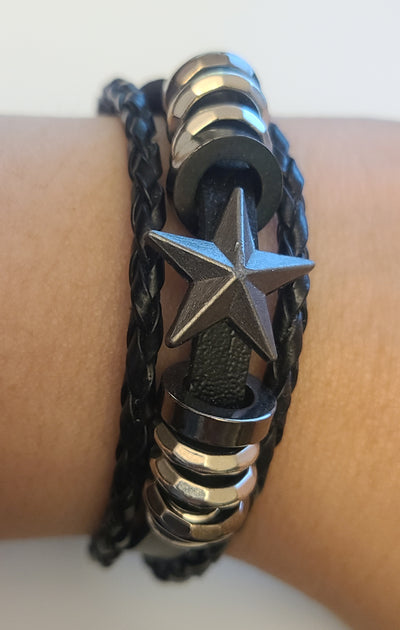 Star Leather Bracelet