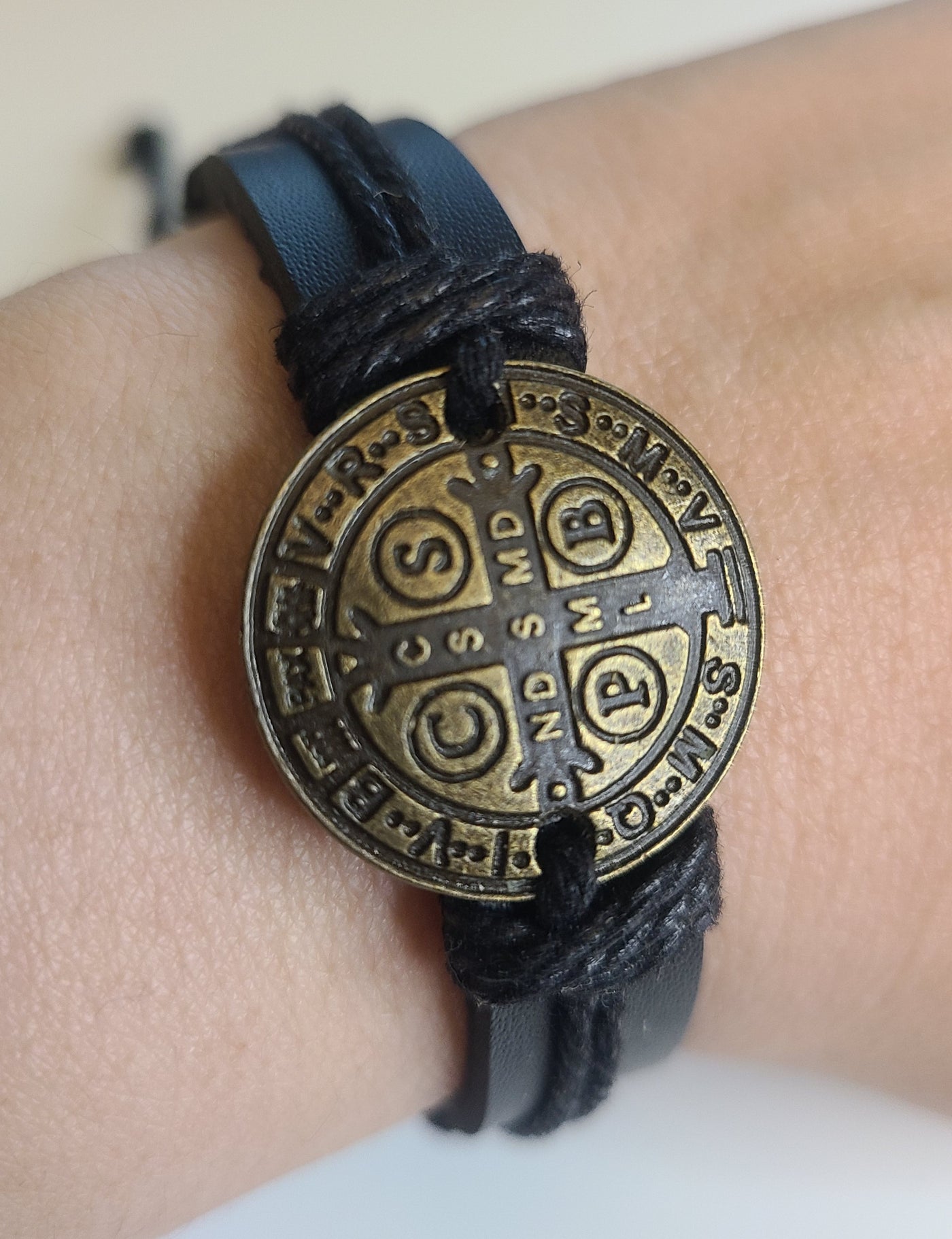 St. Benedict Leather Bracelet