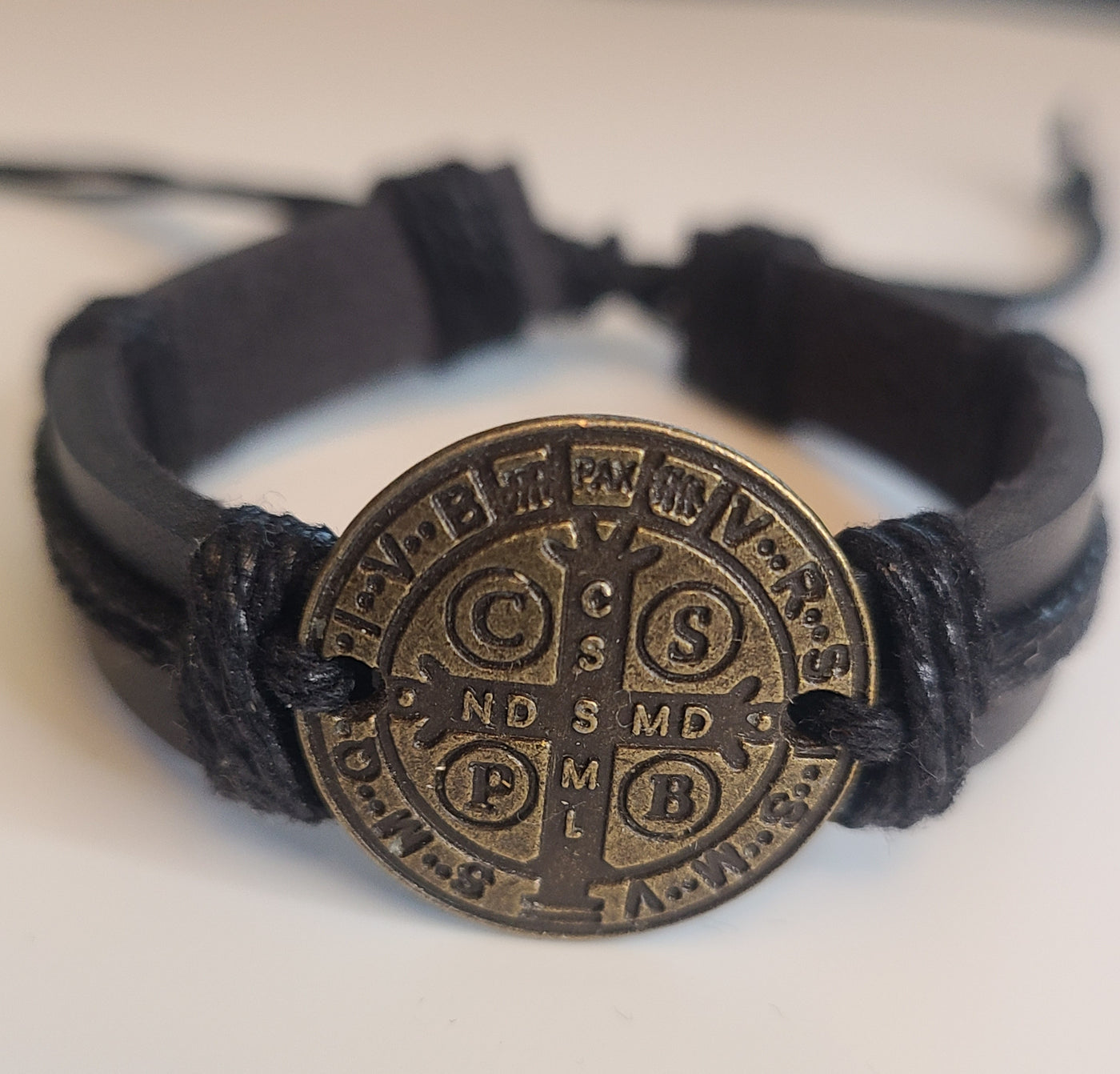 St. Benedict Leather Bracelet
