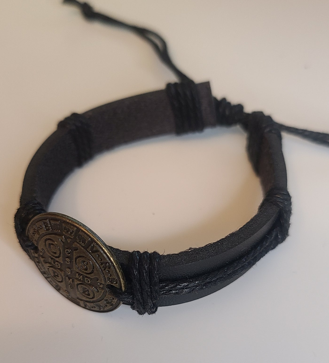 St. Benedict Leather Bracelet