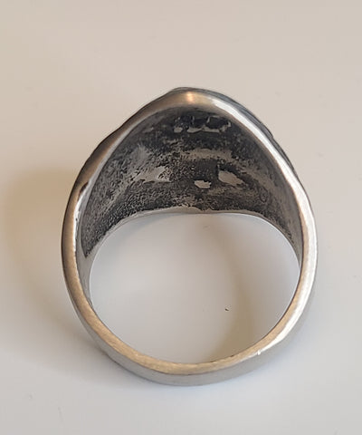 Red Cz Skull Ring