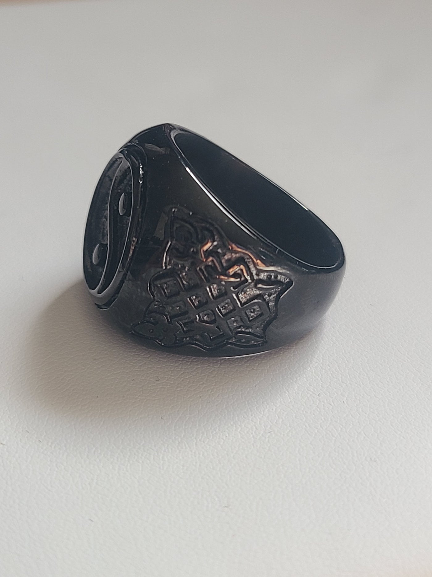 Ying Yang Black Ring