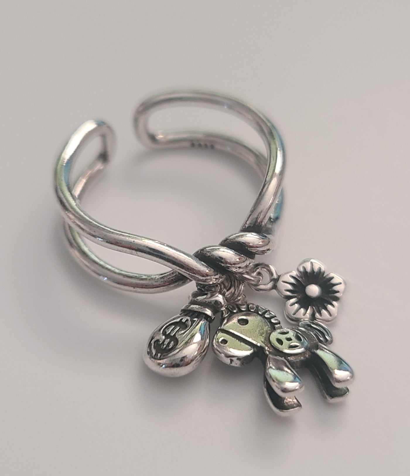 Dangle Lucky Horse Adjustable Ring