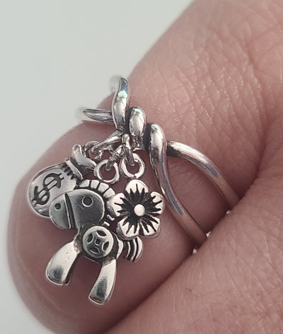 Dangle Lucky Horse Adjustable Ring