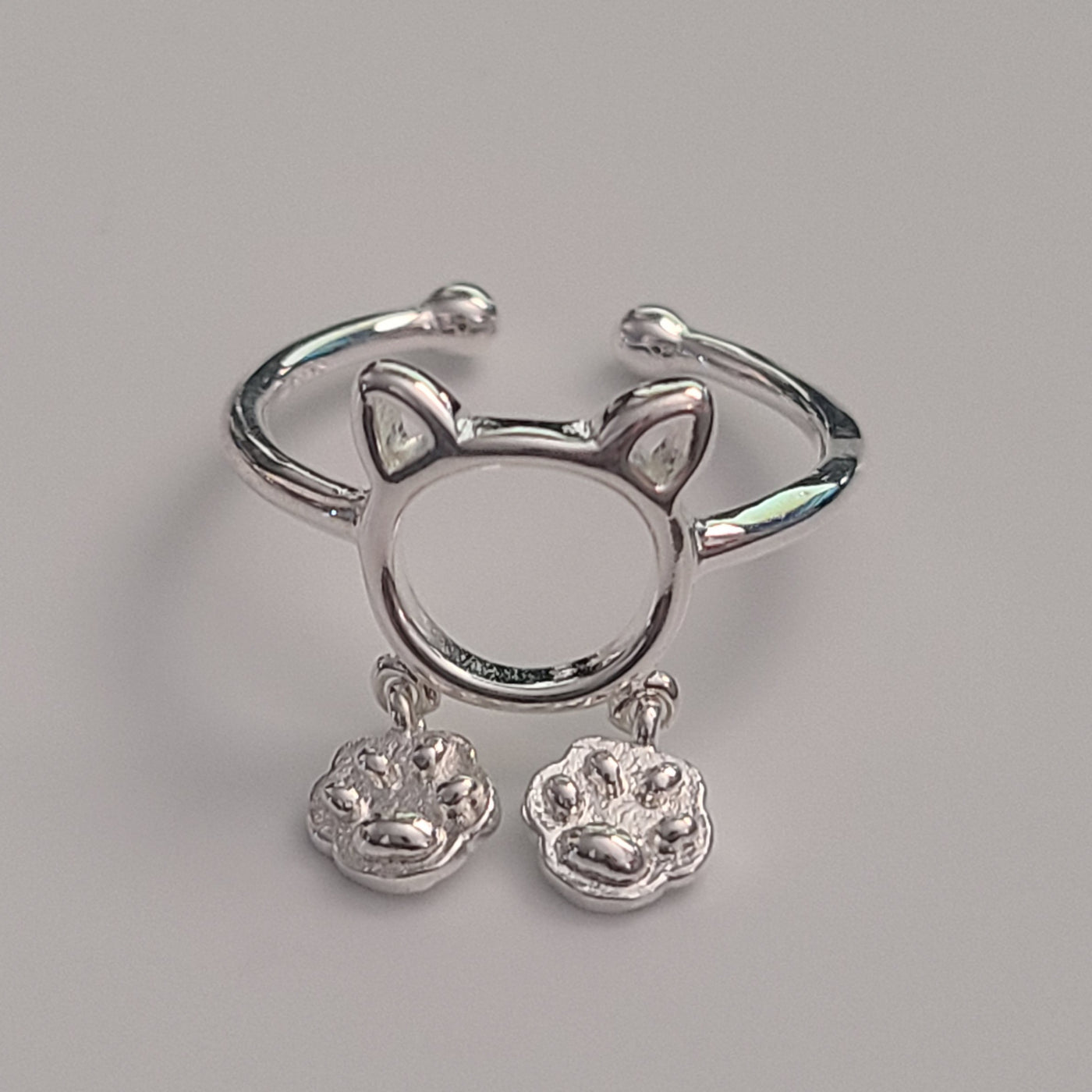 Dangle Kitty Paws Adjustable Ring
