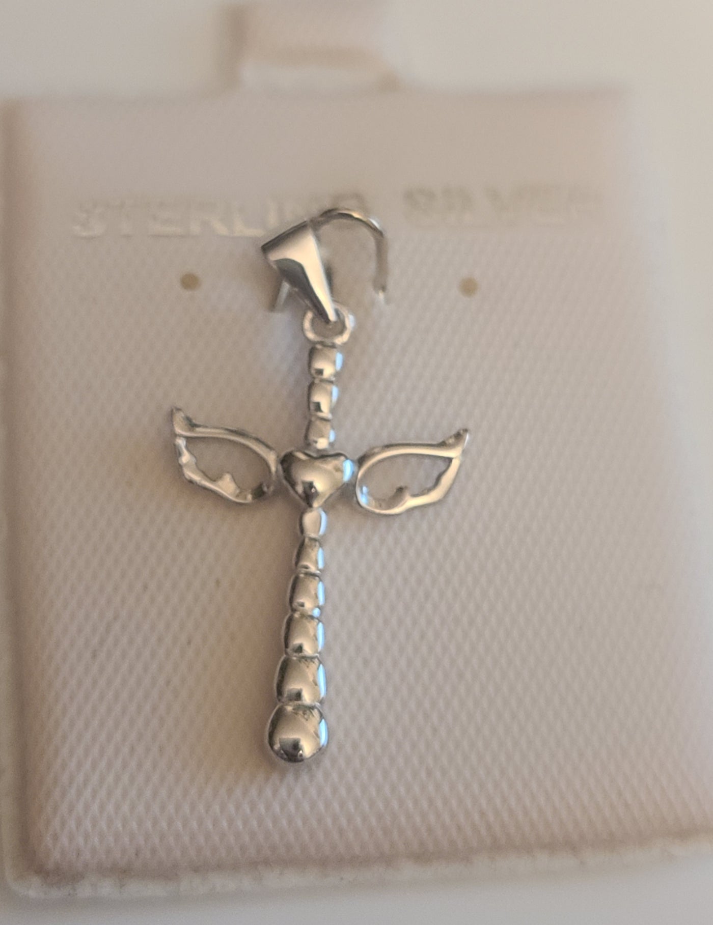 Heart with Wings Cross Pendant