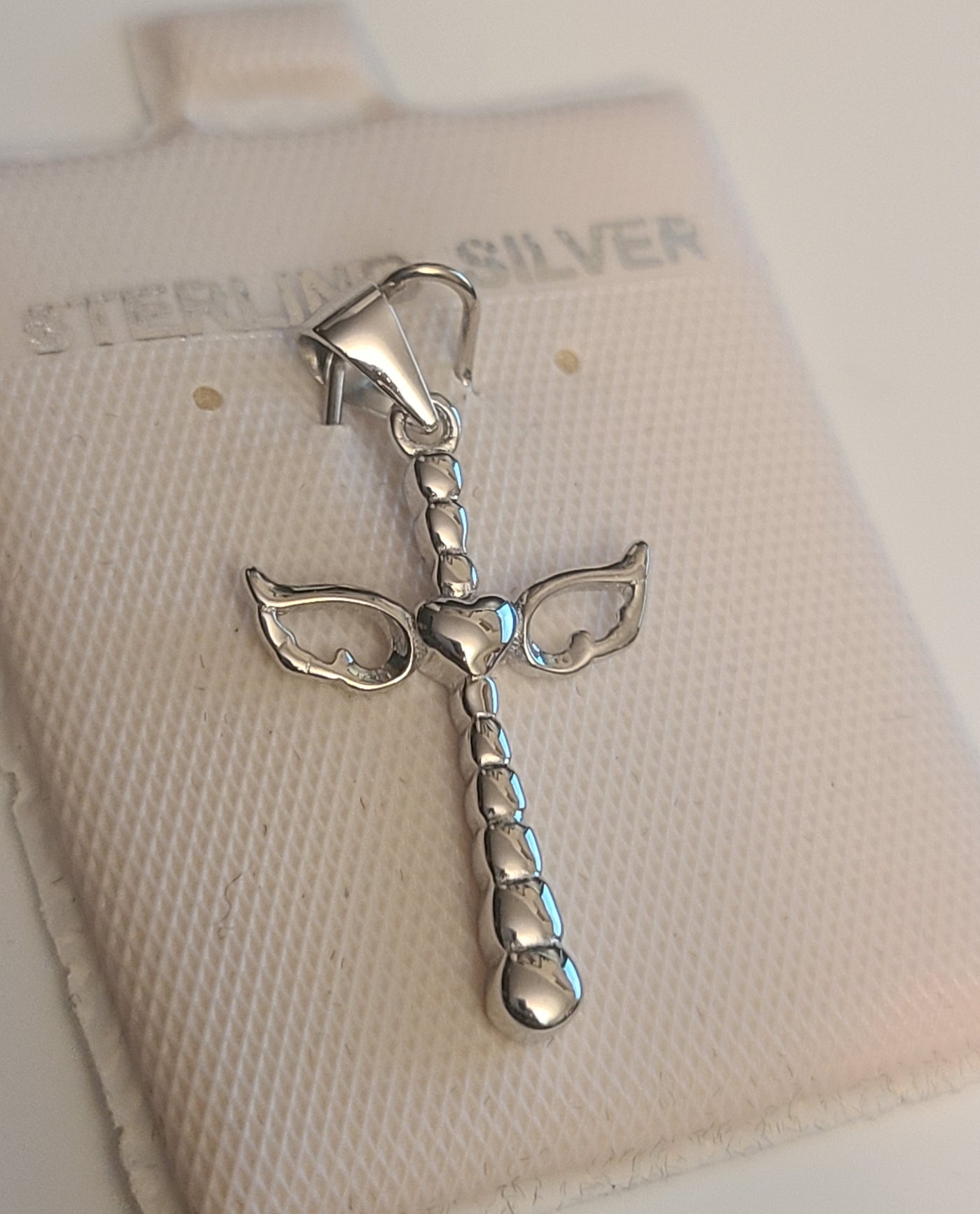 Heart with Wings Cross Pendant