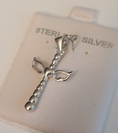 Heart with Wings Cross Pendant