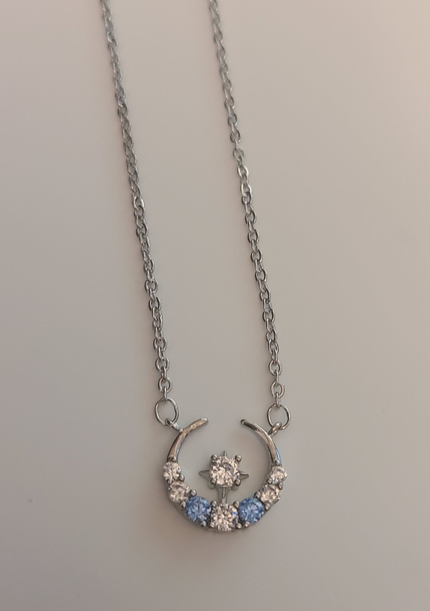 Cz Half Moon Necklace