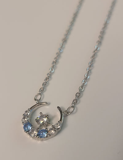 Cz Half Moon Necklace