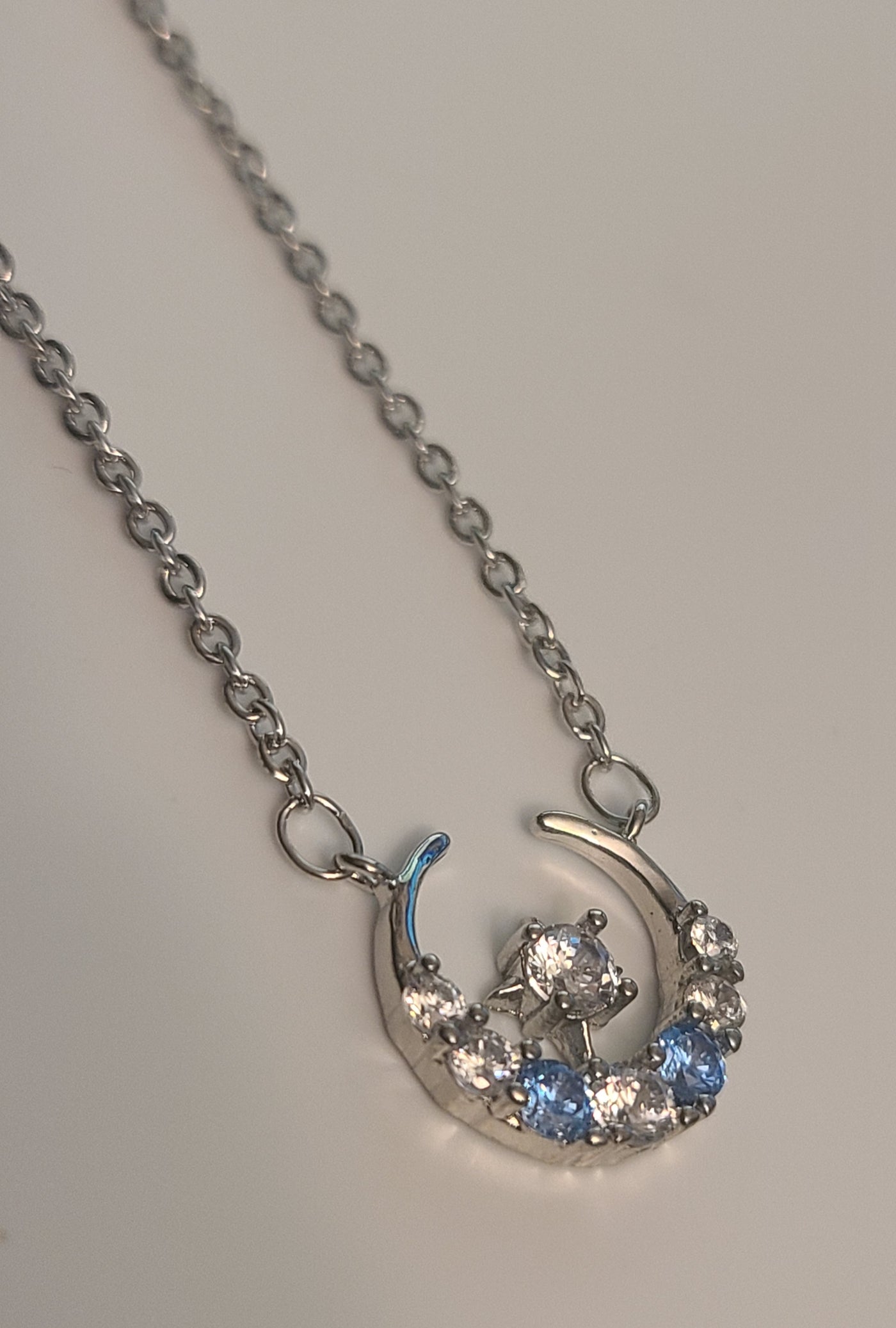 Cz Half Moon Necklace