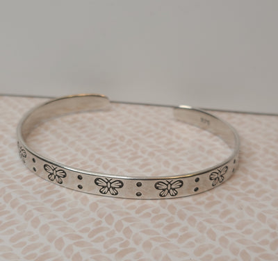 Stamped Butterflies Dangle Bracelet