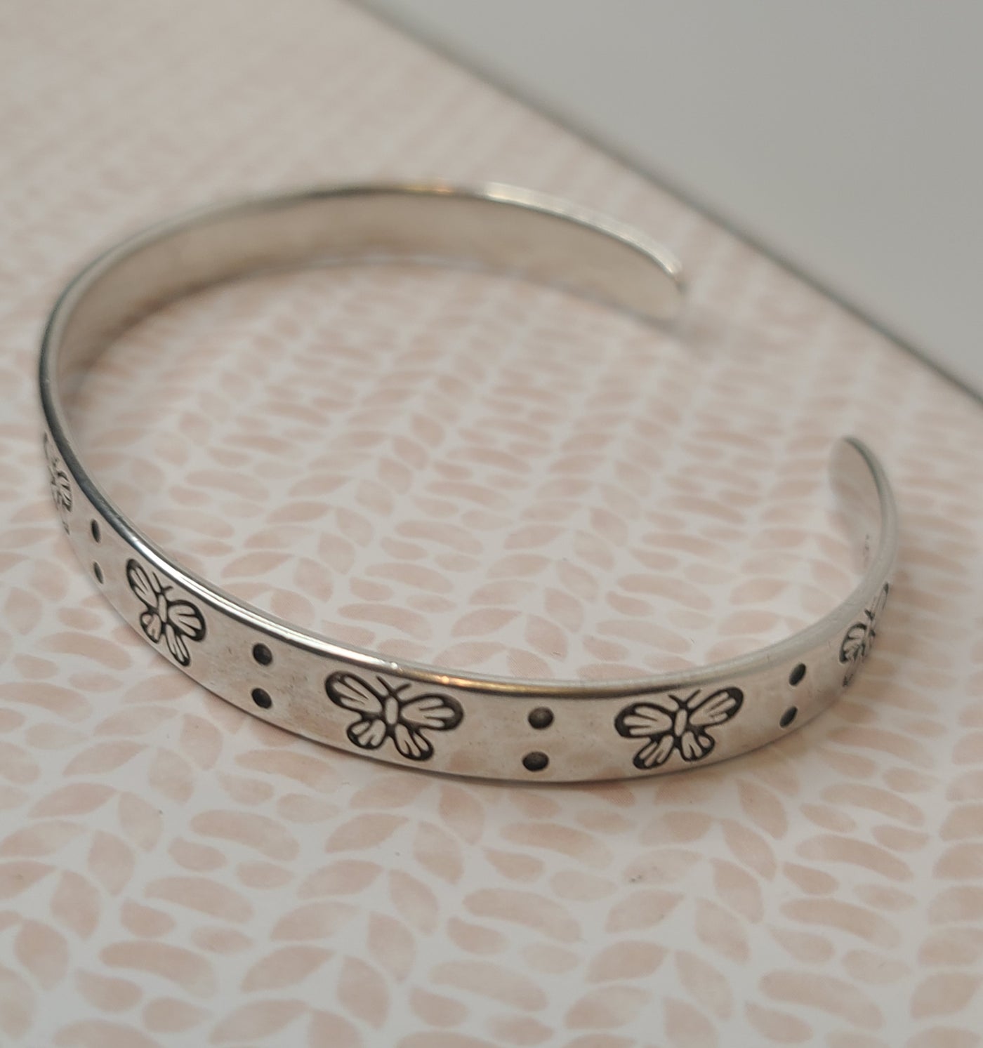 Stamped Butterflies Dangle Bracelet