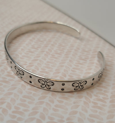 Stamped Butterflies Dangle Bracelet