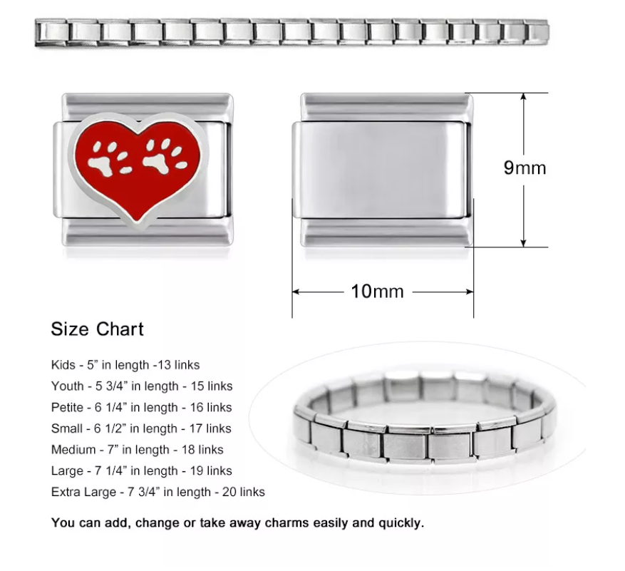 Letter K Italian Link Charms