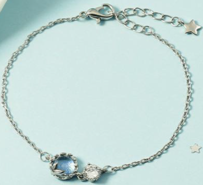 Light Blue Crystal Mermaid Tail Bracelet