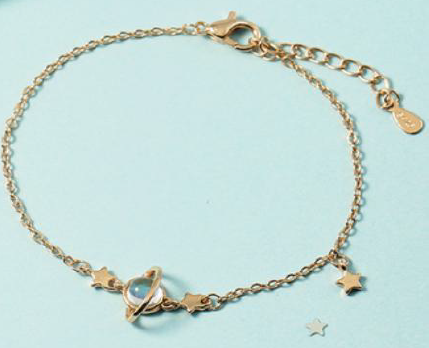 Gold Galaxy Clear Stone Bracelet