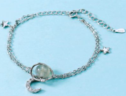 Half Moon with Clear Stone Bracelet