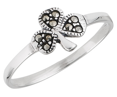 Shamrock Ring with Marcasite Ring